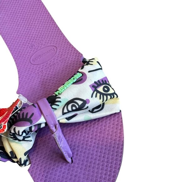 Havaianas You Saint Tropez Sandals Slides Bold Colorful Eye Print Size 9 NWT - Picture 4 of 9